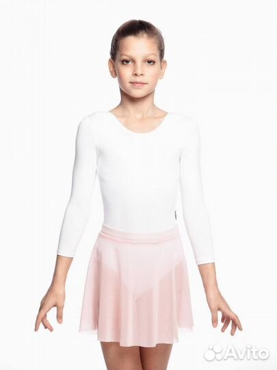 Ю 1.02 Юбка гимнастическая для девочек белый (116