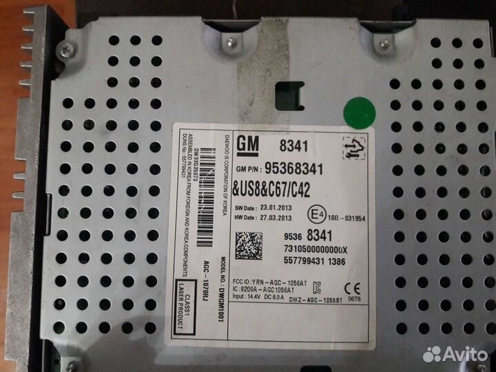 Оригинальная магнитола Chevrolet Cruze