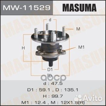 Ступичный узел masuma rear toyota aqua, corol