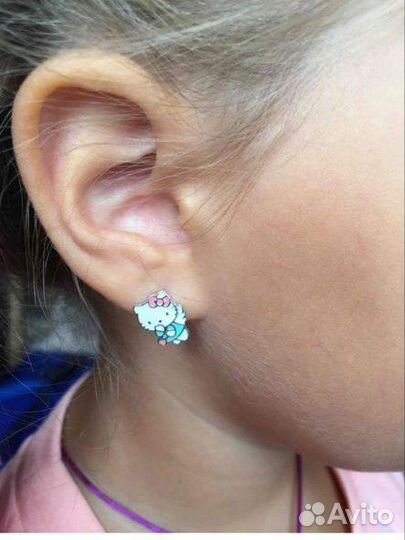 Серебряные серьги детские