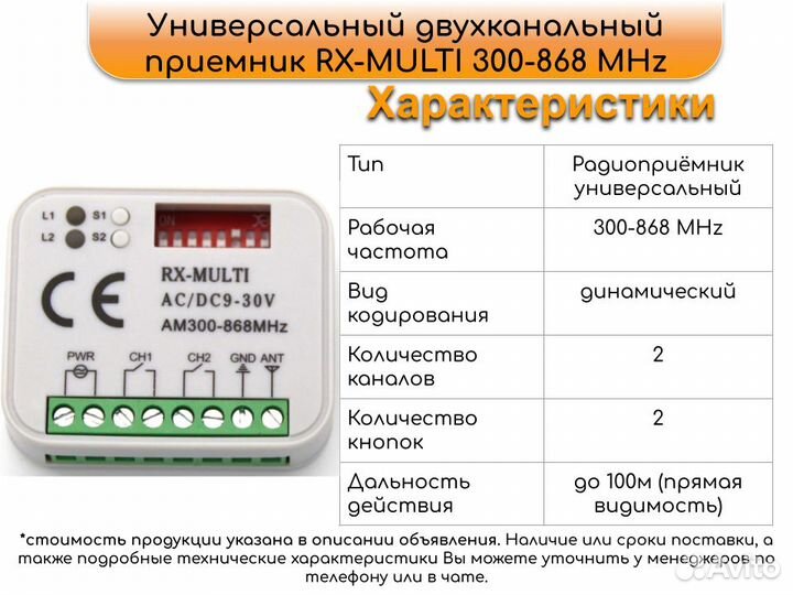 Радиоприемник RX multi 2-х канальный