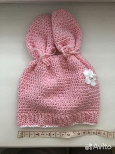 Плед, шапочка и пинетки для новорождённого