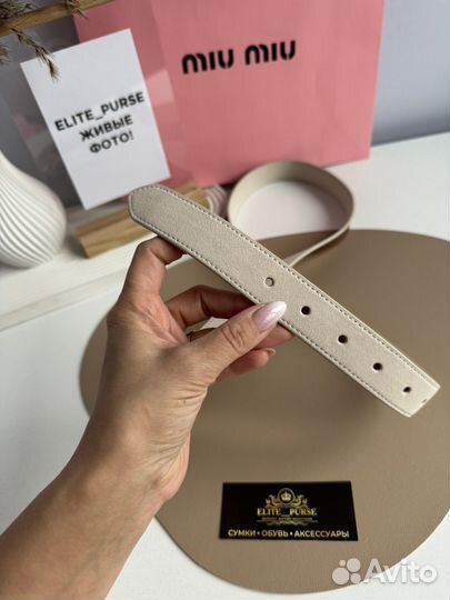 Ремень miu miu замша