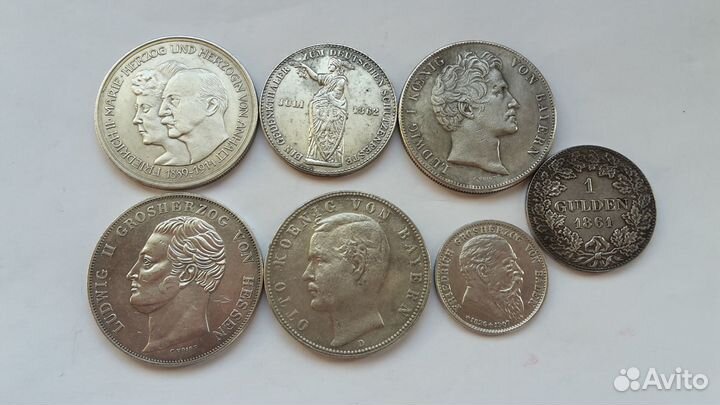 Монеты Германия 1827-1915 г Серебро