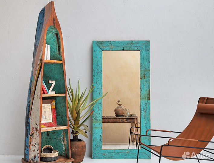 Зеркало прямоугольное массив тик 90х60 Бали Индоне