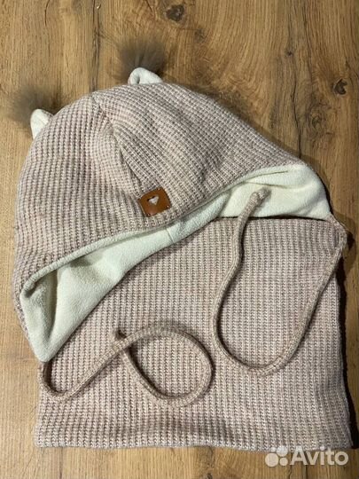 Детская шапка с шарфом(снуд)