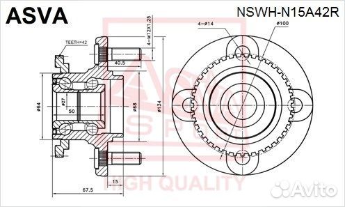 Ступица колеса с ABS зад правлев