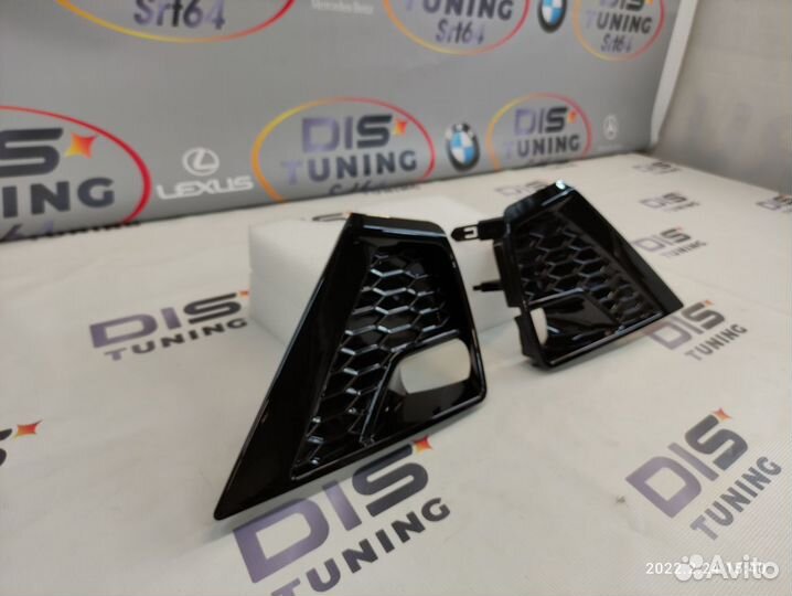 Накладки на туманки Prado 150 стиль Black onyx