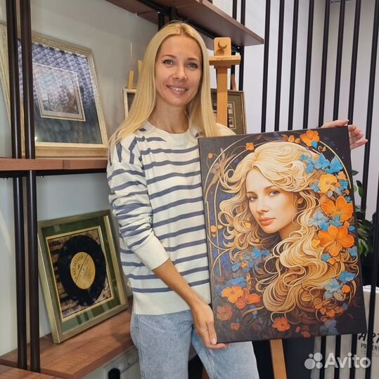 Портрет по фото на холсте