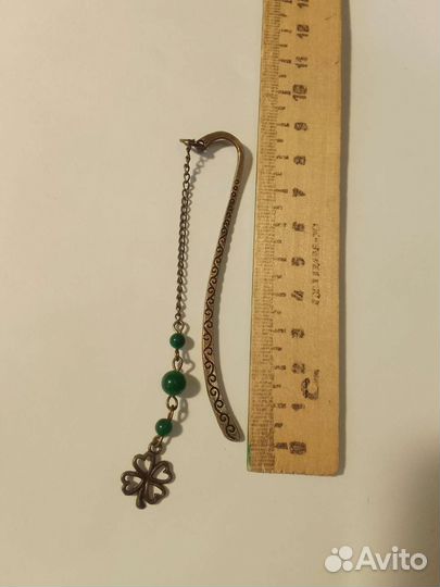 Закладка для книг металлическая с камушками