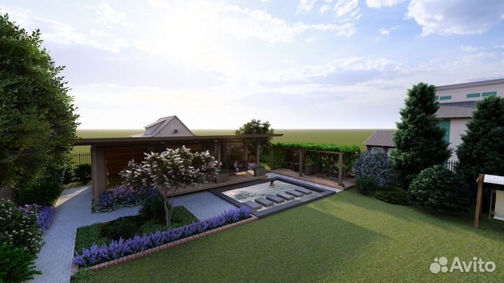 Создание планировки участка, зон отдыха, цветников