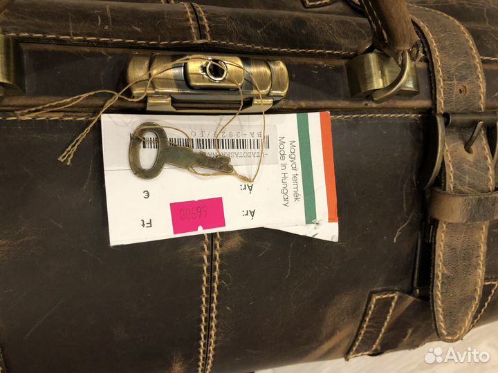 Саквояж дорожный, кожа быка