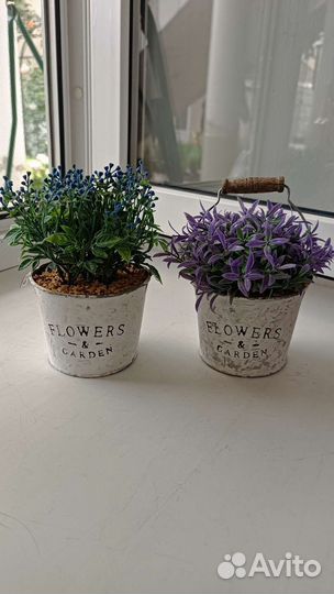 Искусственные цветы в горшках бу