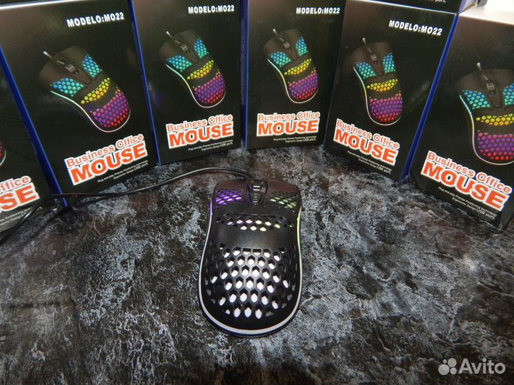 Компьютерная Мышь с Сотами и RGB подсветкой