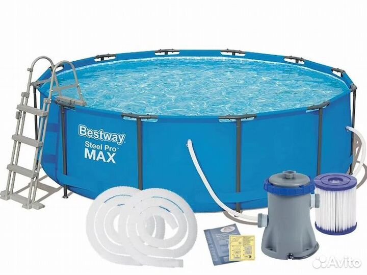 Каркасный бассейн 457х122см, фильтр, лестница