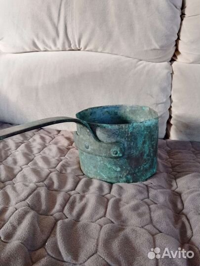 Ковш старинный медный