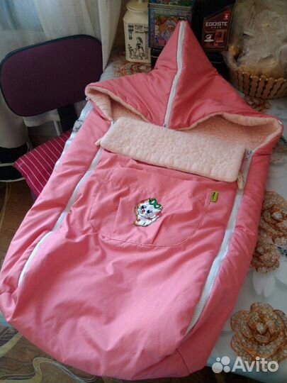 Детский меховой конверт