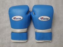 Боксерские перчатки Winning White Blue кожа