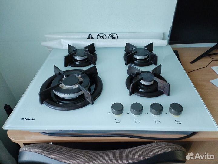 Газовая варочная панель 4 конфорки стекло