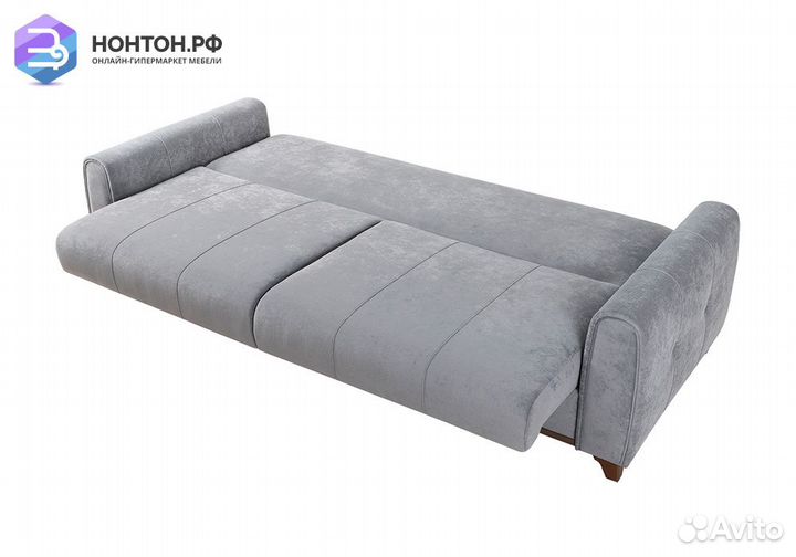 Диван книжка Плимут серый / коричневый