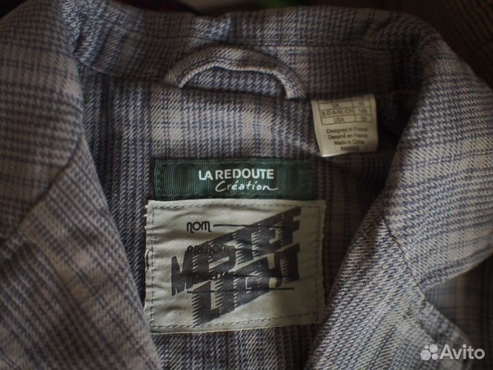 Пиджак серый в клетку на мальчика рост 138-140