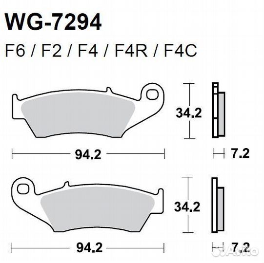 Колодки WRP WG-7294-F4R (FDB892 / FA185) Италия