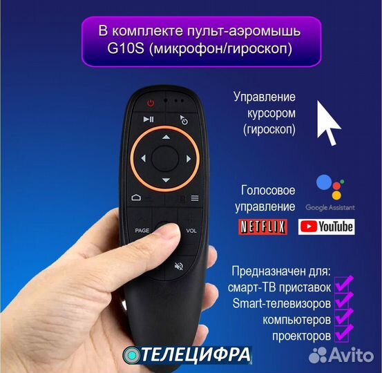 Тв приставка Tanix W2 4/32гб 4K G10s Pro slimboxtv