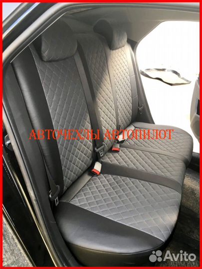 Чехлы Автопилот Hyundai Solaris 2 из экокожи Ромб