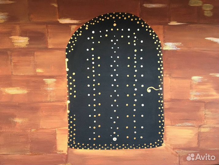 Картина гуашью на холсте