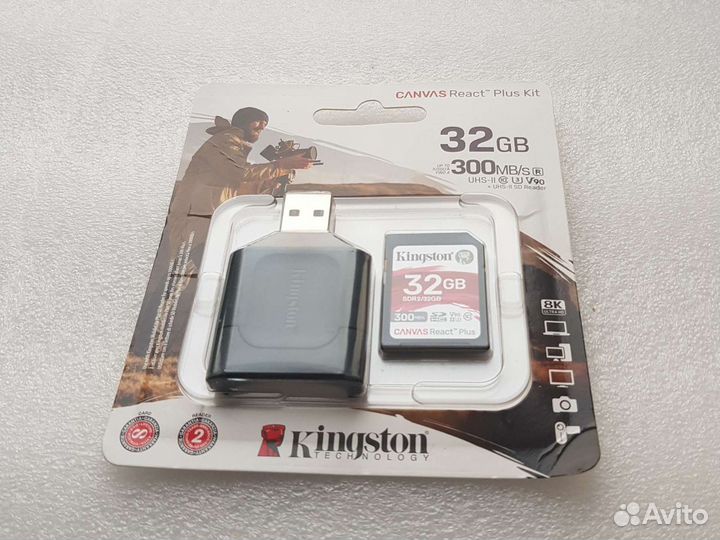 Карта памяти SD Kingston V90 32GB +reader UHS-II