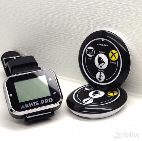 Кнопка вызова официанта с часами для кальянных