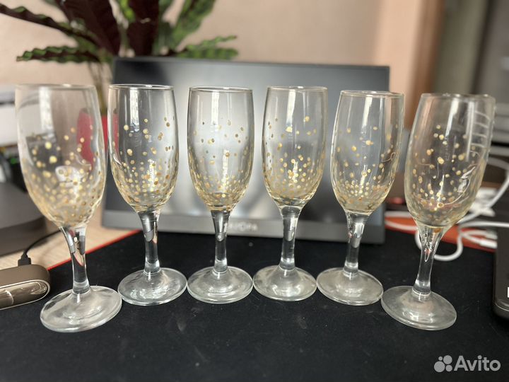 Бокалы для шампанского, вина и коньяка