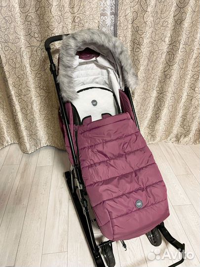 Детские санки коляска с колесами новые