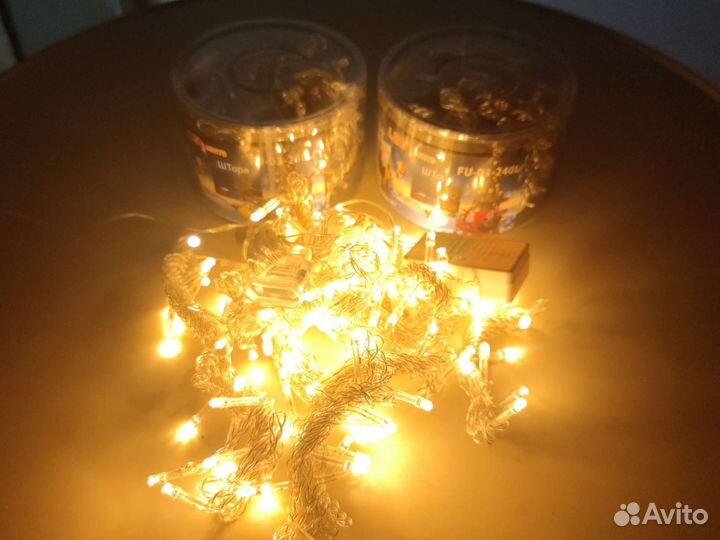 Гирлянда штора 2х2 метра/240 диодов, жёлтая