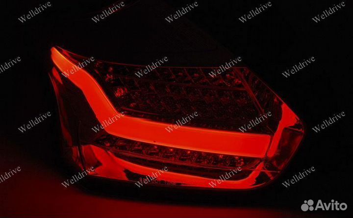 Фонари задние Ford Focus 3 15-18 HB кр-белые Led