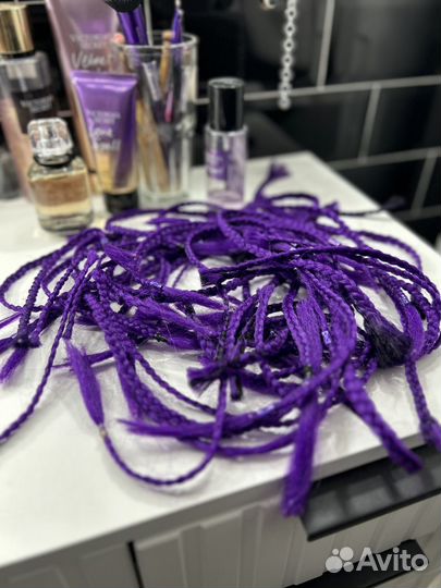 Косички фиолетовые