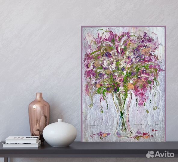 Картина маслом цветы 