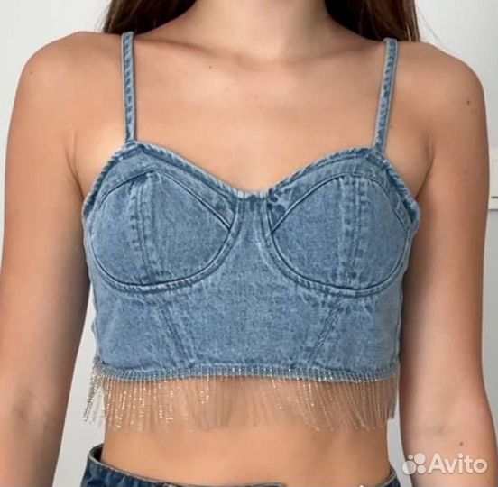 Топ джинсовый H&M