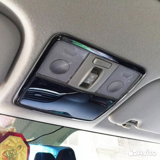 Черный титан накладки на плафон освещения Киа Рио4