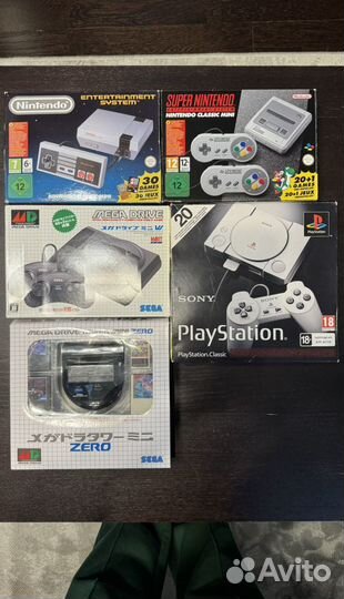 Коллекция мини консолей Nintendo, Sony, Sega