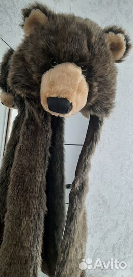 Шапка мишка с рукавами - варежки новая