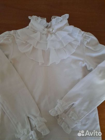 Блузка белая школьная 128