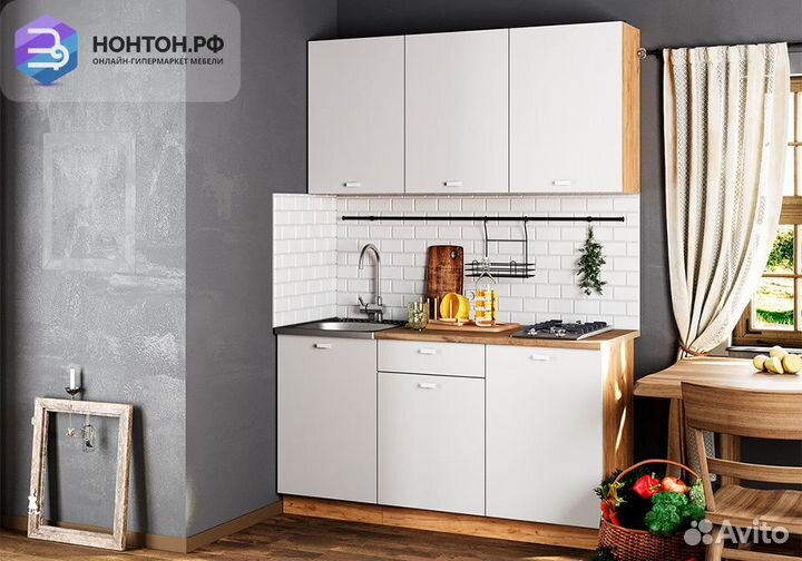 Кухня Дана 1.5 м дуб крафт золотой / белый