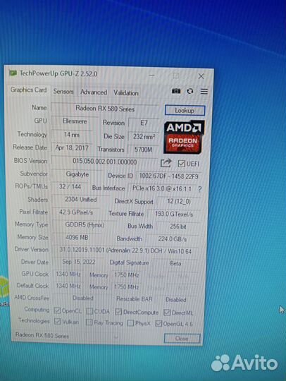 Видеокарта gigabyte Radeon RX 580 gaming 4G