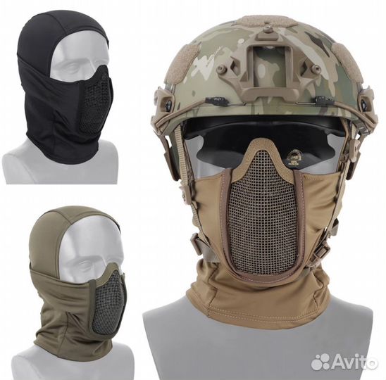 Защитный шлем, очки и маска