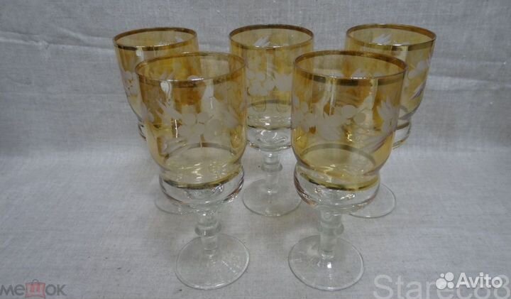 Бокалы Фужеры Разные Цветное стекло Медовое