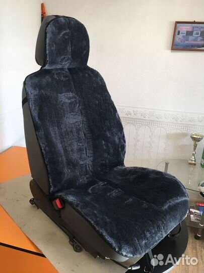 Накидки на сиденья искусственный мех серый, на