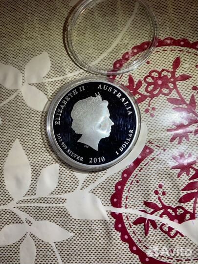 Тигр. Лунный календарь. Серебро 1 доллар 2010 года