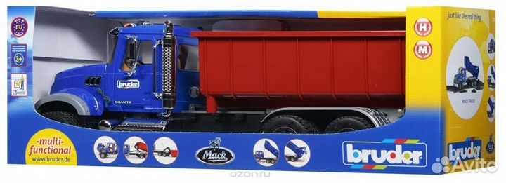 Самосвал контейнеровоз Bruder Mack 02822 редкий