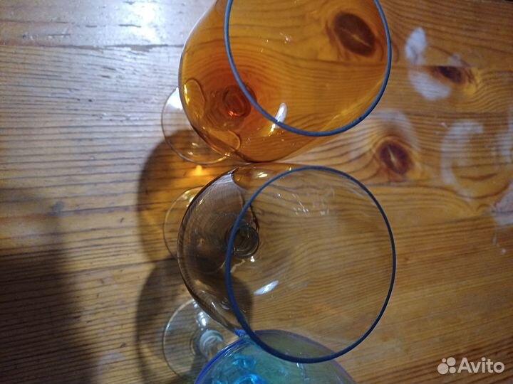 Фужеры цветное стекло СССР 4шт